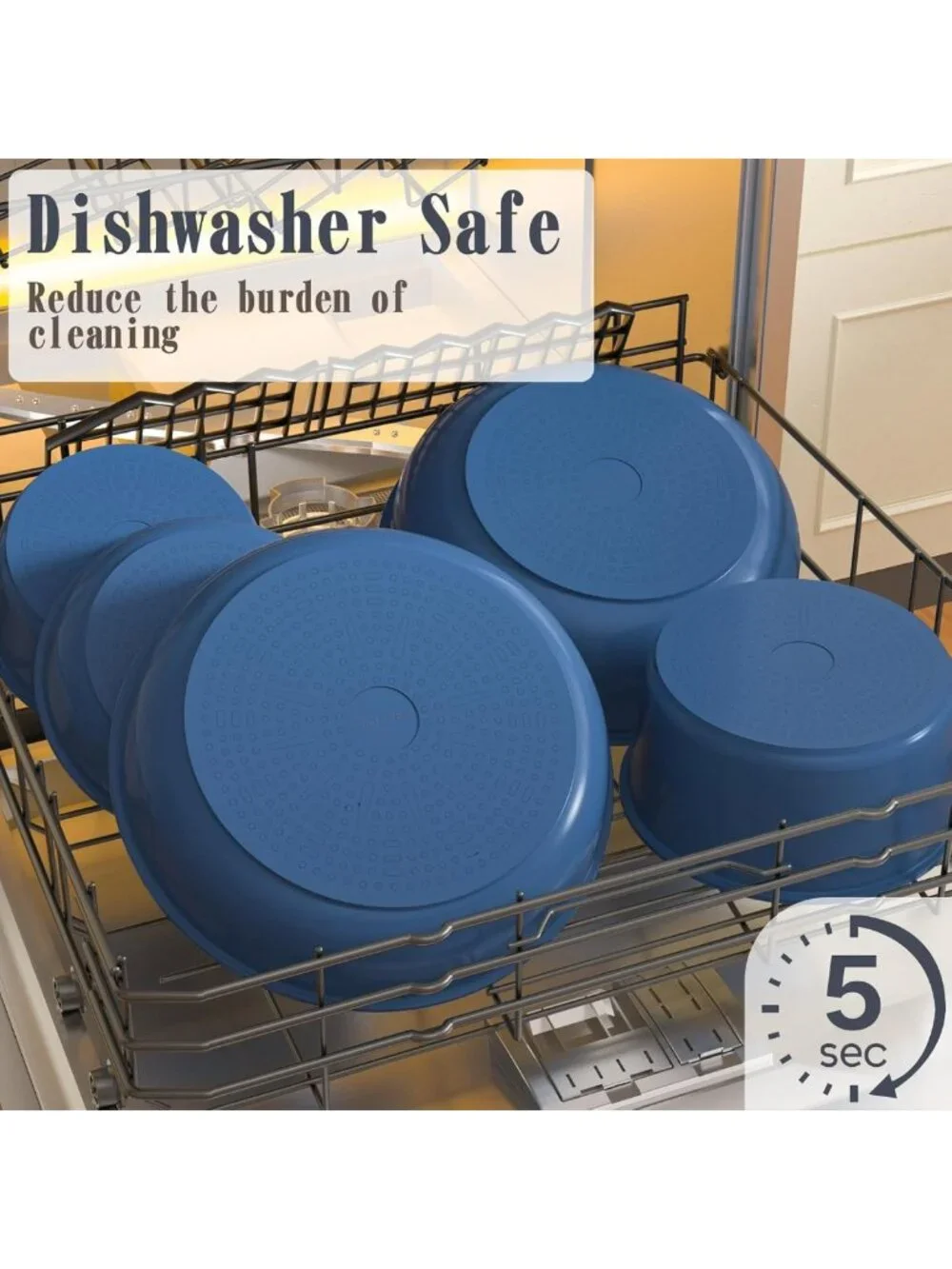 Non-Stick Ceramic Cookware Set, 21 Pcs Induction Pots & Pans with Utensils